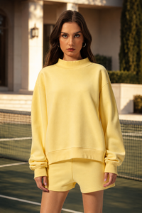 Unisex Cozy Fleece Mock Neck Sweatshirt