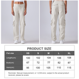 Women Lightweight Quick Dry Multi-Pocket Outdoor Running Sports Fitness Workwear Wide Leg Casual Pants