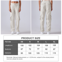 Women Lightweight Quick Dry Multi-Pocket Outdoor Running Sports Fitness Workwear Wide Leg Casual Pants