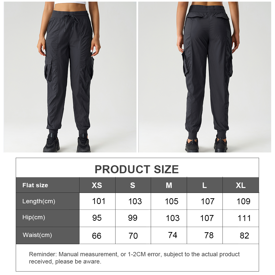 Women Mid-Rise Drawstring Leg Loose-Fitting Lightweight Quick-Drying Breathable Outdoor Workwear Sweatpants