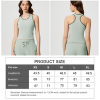 Women Sleeveless With Chest Pad Shock Slim Thin Yoga Fitness Exercise Tank Tops