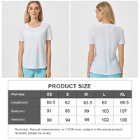 Women Short Sleeve Side Split Quick Dry Loose Breathable Running Fitness Sports Yoga Top