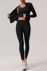Zip up track jacket & yoga leggings 2-piece set