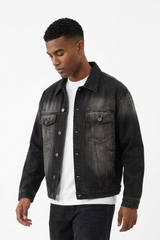 Men's Black Wash Classic Fit Denim Jacket