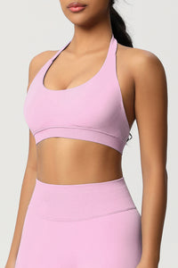 Women Halter Neck Seamless Yoga Sports Bra - Breathable Support Top