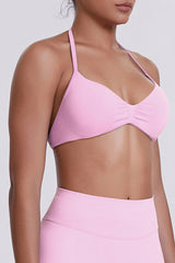 Women Halter Neck Seamless Sports Bra - Breathable Backless Yoga Top