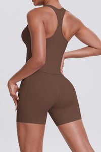 Women Naked-Feel Yoga Set: High-Waisted Sculpting Shorts + Cross-Back Sports Bra