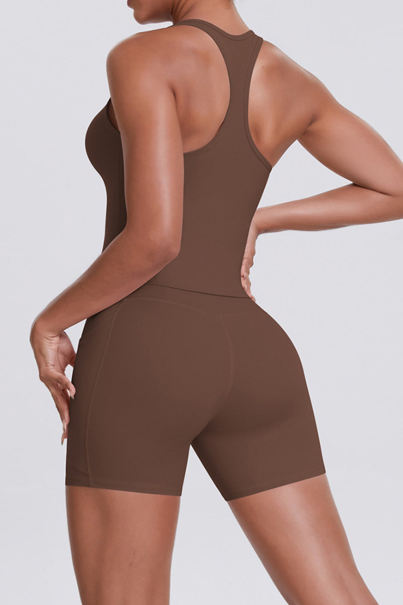 Women Naked-Feel Yoga Set: High-Waisted Sculpting Shorts + Cross-Back Sports Bra