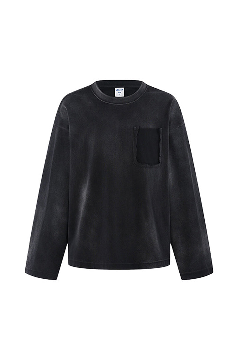 Men/Women Heavyweight Distressed Streetwear Long Sleeve T-Shirt