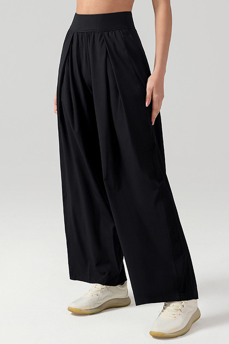 Women Loose High-Waist Breathable Quick-Dry Wide-Leg Yoga Pants