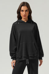 Men/Women Vintage Snow Wash Ripped Loose Hoodie