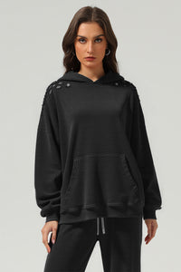 Men/Women Vintage Snow Wash Ripped Loose Hoodie