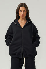 Men/Women High-Street Fleece-Lined Double-Zip Lock-Stitch Hoodie