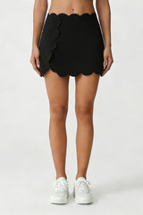 Women's Scalloped Edge A-line Anti-Exposure Sports Skirt