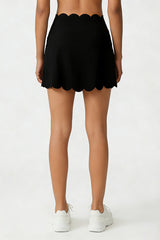 Women's Scalloped Edge A-line Anti-Exposure Sports Skirt