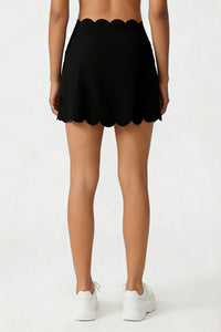 Women's Scalloped Edge A-line Anti-Exposure Sports Skirt