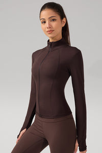 Women Stand-Collar Slim-Fit Quick-Dry Yoga Jacket