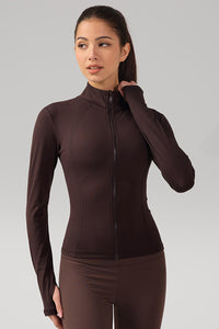 Women Stand-Collar Slim-Fit Quick-Dry Yoga Jacket