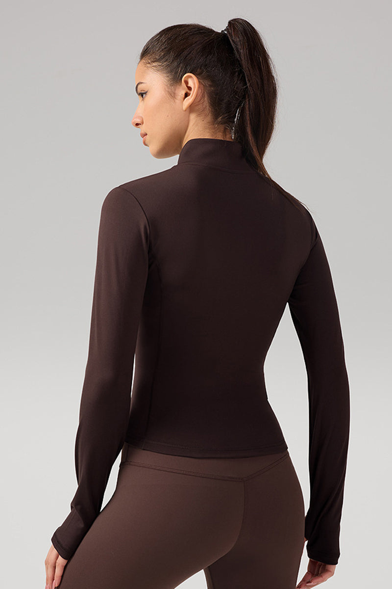 Women Stand-Collar Slim-Fit Quick-Dry Yoga Jacket