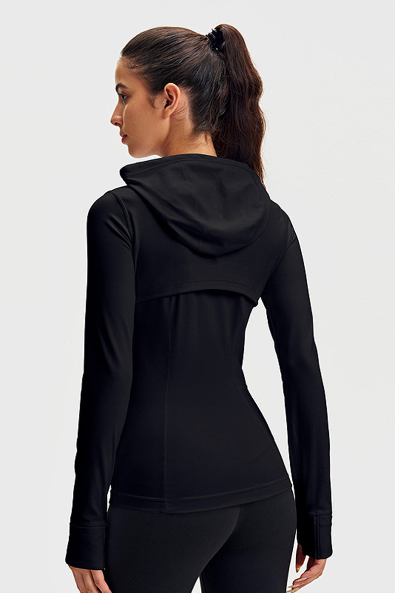 Women Slim-Fit Quick-Dry Hooded Yoga Jacket