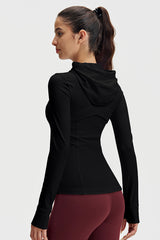 Women Slim-Fit Quick-Dry Hooded Yoga Jacket