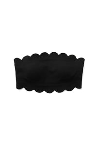 Women's Sport Non-Slip Scalloped Edge Strapless Bandeau Bra