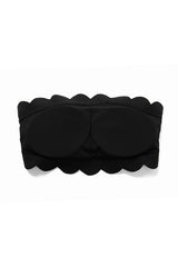 Women's Sport Non-Slip Scalloped Edge Strapless Bandeau Bra