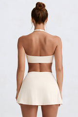 Women's Tennis Set:Halterneck Tank Top And Cross-Waist Skirt