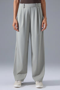 Women High-Waist Flowy Wide-Leg Quick-Dry Athletic Casual Pants