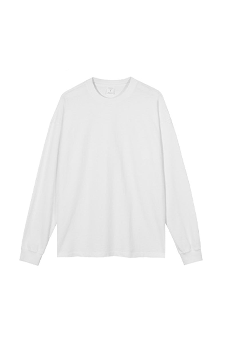 Unisex Heavyweight Retro Long Sleeve Tee: Washed Vintage Loose Fit