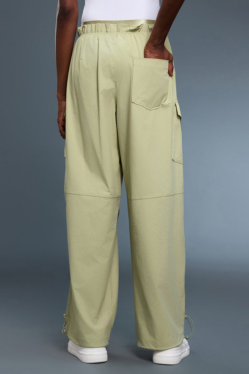 Women Double-Waist Paratrooper Cargo Straight-Leg Quick-Dry Sport Pants