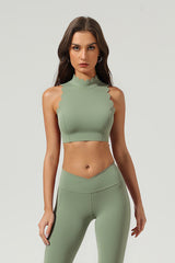 Women's Athletic Petal Mock-Neck Backless Tank Top