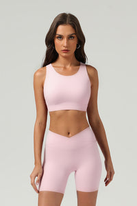 Women's Athletic Set:Cross Back Bra And Cross Waist Shorts
