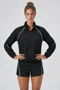 Women's Outdoor Color-Matched Casual Jacket And Shorts Sets