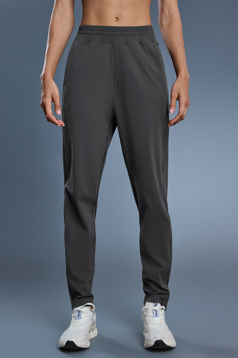 Women Breathable Convertible Hem Workout Jogger Pants