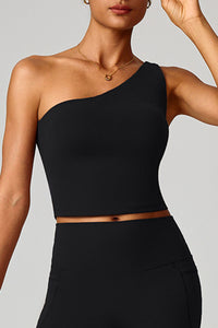 Women Asymmetric Strap Waist-Cinching Yoga Vest