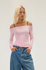 Women Tencel? Wool Boat Neck Slim Fit Long Sleeve T-Shirt