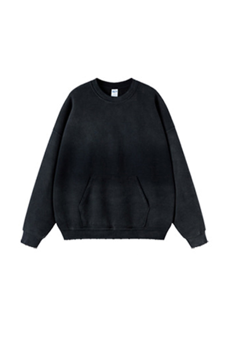 Men/Women Vintage Spray-Dye Distressed Washed Crewneck Sweatshirt