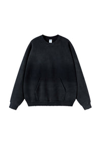 Men/Women Vintage Spray-Dye Distressed Washed Crewneck Sweatshirt
