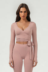 Women's ballet crossover yoga long-sleeved blouse jacket