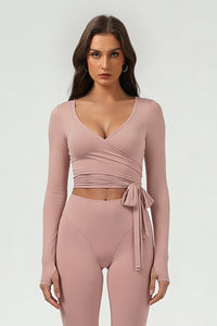 Women's ballet crossover yoga long-sleeved blouse jacket