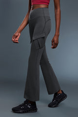 Women High-Waisted Jelly-Fit Sculpting Cargo Flare Yoga Leggings