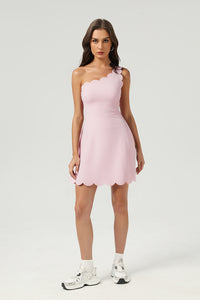 Women's Athletic Petal Asymmetrical One-shoulder Tenni Dress