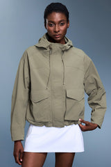 Women Waterproof Hooded Casual Windbreaker Jacket