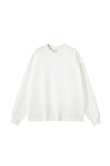 Unisex Heavyweight Oversize Long Sleeve Tee: Retro Textured Fabric Round Neck Design