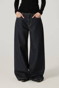 Women Retro Wide-Leg Classic Denim Pants