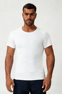 Men's Summer Round Neck Cooling Solid Sports T-shirt