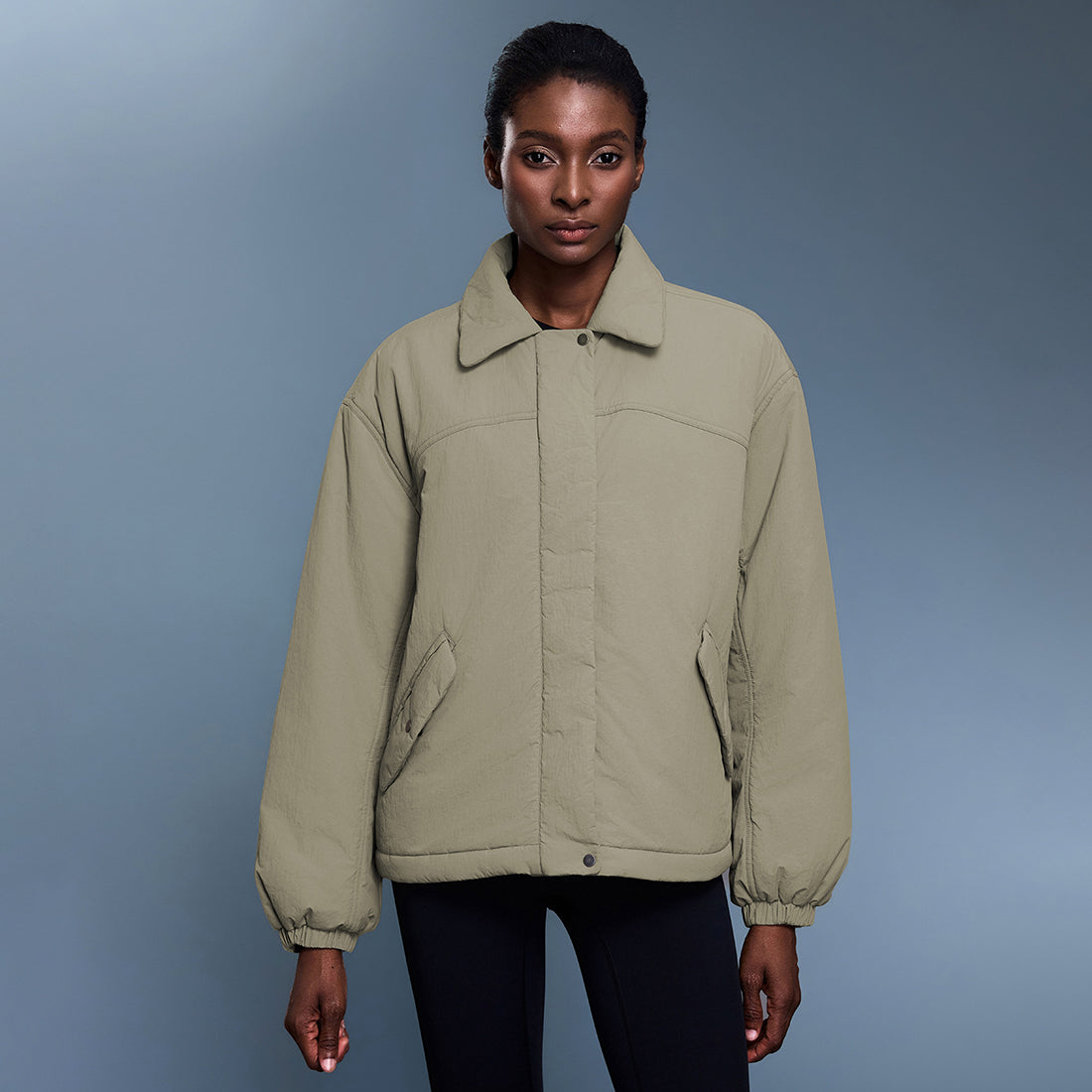 Women Lapel Casual Lightweight Waterproof Thermal Padded Jacket