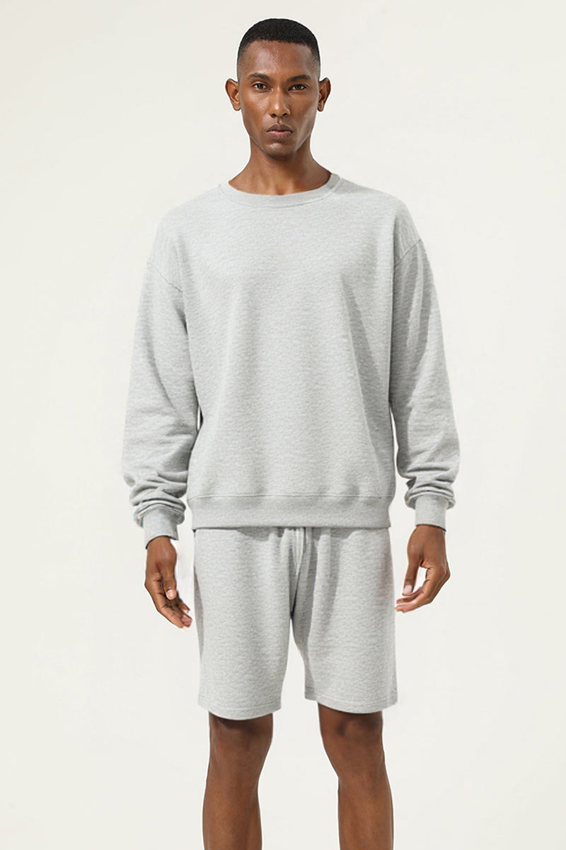 Men's Athletic Set:Round-neck Pullover And Shorts