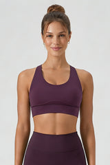Women's Butterfly Back U-Neck Solid Shockproof Sports Bra